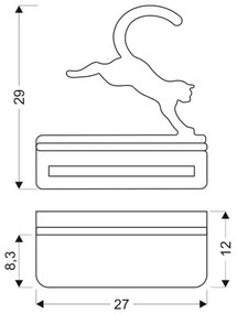 LED gyerekszoba falilámpa polccal JUMPING CAT LED/5W/230V