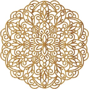Fából készült mandala falra, virágdíszítéssel | MELLANY