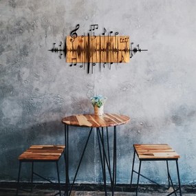 Fali dekoráció 90x47 cm jegyzetek fa/fém