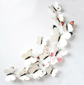 Vidám Fal |  Színes 3D Pillangók Fehér