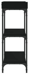 fekete tálalóasztal polcokkal 100 x 30 x 80 cm