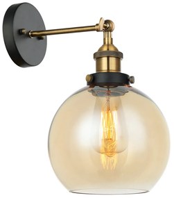 ITALUX CARDENA borostyán színű burával fali lámpa arany, E27, IT-MBM-4330/1 GD+AMB