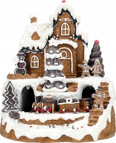 Led Figura Karácsonyi Ház Mézeskalács Házikó Mozgó Vonat Karácsonyi Ajándék