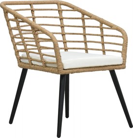 vidaXL 3-darabos tölgyszínű polyrattan bisztrószett