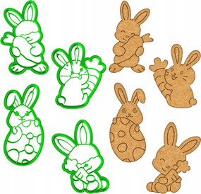 4x Húsvéti mézeskalács formák Húsvéti nyuszi szett XL 4db