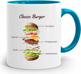 Kék Bögre Szakácsnak Cheese Burger Ajándék fényképes nyomtatással
