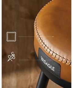 EKHO kollekció - Bárszékek 2 db forgó bárszék háttámlával műbőr varrással, karamellbarna