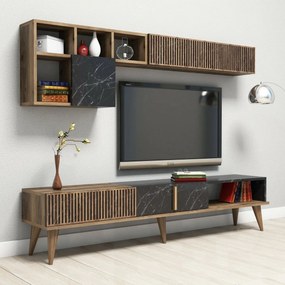 Milan Walnut and Black TV fal
