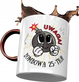 Bordó Bögre Születésnapra 25 25. 25. Ajándék Nyomtatott Fotóval