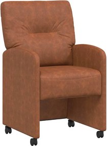 vidaXL Kerekes Étkező Székek 2 pcs Barna 57 x 67 x 95 cm Műbőr