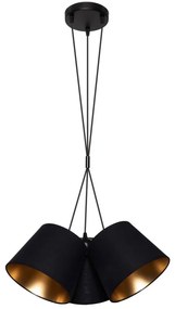 Csillár zsinóron ZOMA 3xE27/60W/260V fekete/réz