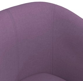 lila szövet kagylófotel lábzsámollyal