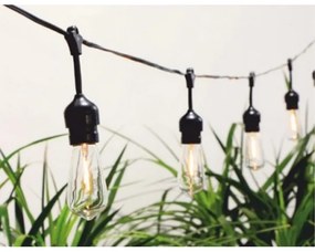 LED Napelemes lánc 10xLED/1,2V 600 mAh 5,94m IP44 meleg fehér