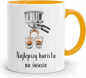 Barista Kávézó Bögre Sárga Ajándék fényképes nyomtatással