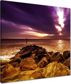 Vászonkép 60x60 Lila ég Tenger