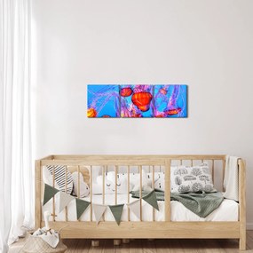 Medúza a tengerben képe (órával) (90x30 cm)