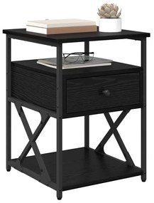 Éjjeliszekrény 2 pcs Musta tammi 40 x 42 x 55 cm Faanyag