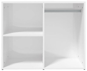 magasfényű fehér szerelt fa pipereszekrény 80 x 40 x 65 cm