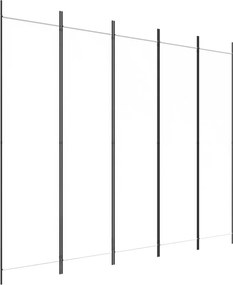 vidaXL fehér 5 paneles paraván 250x200 cm szövet