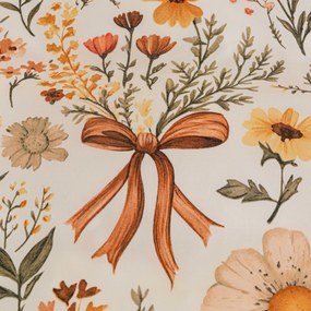 Mikroszálas párnahuzat FLORAL RIBBON 70x90 cm, krémszínű