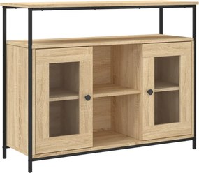 vidaXL sonoma tölgy színű szerelt fa tálalószekrény 100 x 35 x 80 cm