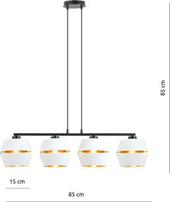 Emibig modern függeszték piano fehér fekete arany emi1182/4