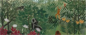 Kép - Henri Rousseau, Tropical Forest with Monkeys, reprodukciók (120x50 cm)