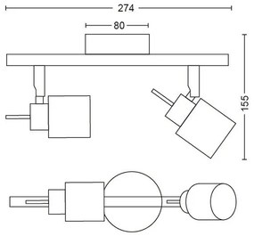 Philips - Spotlámpa MERANTI 2xGU10/35W/230V fehér