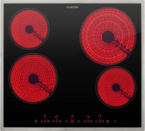 Klarstein Virtuosa 4, üvegkerámia főzőlap, 6500 W, 4 főzőlap, rozsdamentes acél keret