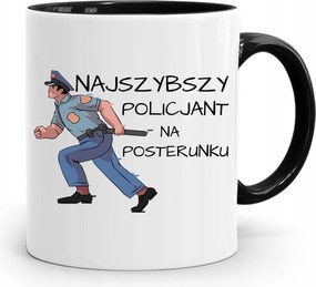 Fekete Bögre A Leggyorsabb Rendőrnőnek, fényképes nyomattal