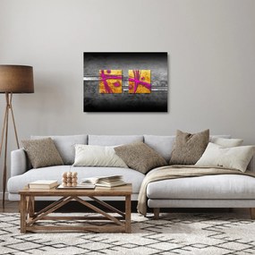Fekete alapon színes négyzetek képe (üvegen) (70x50 cm)