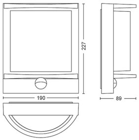 Philips - LED Kültéri fali lámpa érzékelővel SAMONDRA LED/3,8W/230V IP44