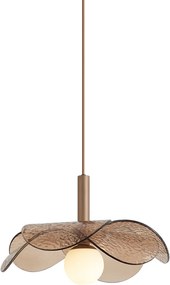 Design Függőlámpa Sötét Bronz Borostyánszínű Üveggel - Kemner