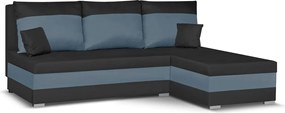 GUSTO Kinyitható sarokkanapé Fekete/sötétkék