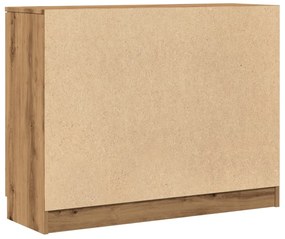 kézműves tölgy színű szerelt fa tálalószekrény 90 x 30 x 70 cm