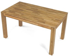 Étkezőasztal 140x80x75, tömör fehér tölgy, olajos felületkezelés, 8x8 cm-es lábak