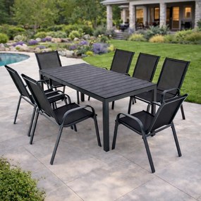 Furnigo Hamburg kerti bútor szett 1+8 - fekete
