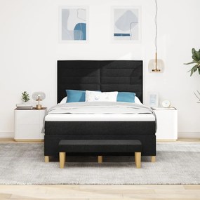 Box Spring Ágy Matraccal &amp; Pad Fekete 140x200 cm Szövet