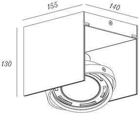 Lámpa Mennyezeti lámpatest Verso,4236,AC220-240V, 50/60 Hz, IP 20,1*GU10, ES111, egyes, fehér/fekete