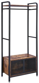 Előszoba bútor - Vasagle Loft - 80 x 180 cm (rusztikus fa - fekete)