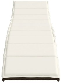 barna polyrattan napozóágy párnával 55x199x50 cm