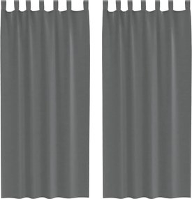 vidaXL 2 db sötétszürke fátyolfüggönyök hurokkal 140x225 cm