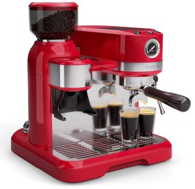 Klarstein Bella Café Karos kávéfőző, Vintage, daráló, 19 bar, Tejhabosító, Nyomásmérő, 1150 W