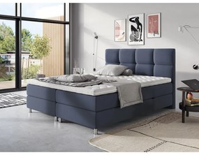 CAMRIN boxspring ágy 140x200 - kék 1 + INGYENES topper