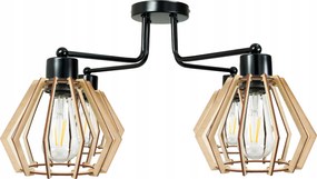 Függőlámpa 4XE27 Fa Gyémánt