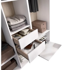 SUITA 3 nyitott szekrény, 158x205x45, fehér/természetes