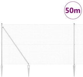 Horganyzott Drótháló Kerítés 13 Cölöppel 1.6x50 m Horganyzott Acél