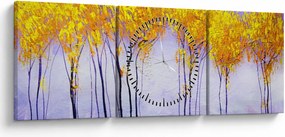 Sárga fák képe (órával) (90x30 cm)
