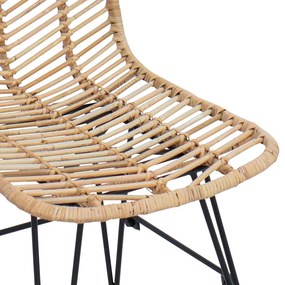 Bárszék 2 pcs Természetes 44,5 x 53 x 111 cm Rattan és Vas
