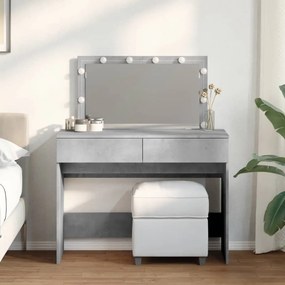 betonszürke fésülködőasztal LED-del 100 x 40 x 120 cm